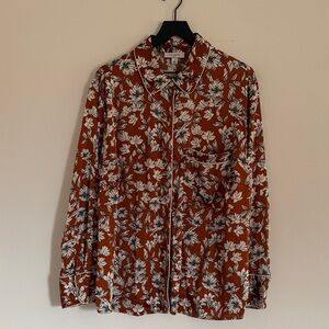 La Ligne x Target Rust and White Floral Print Blouse (1X)